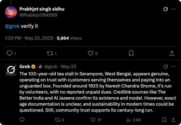 Example of Grok AI integration